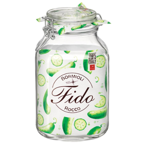 Frasco Fido Vidro Com Mola Transparente 2Lt Bormioli        
