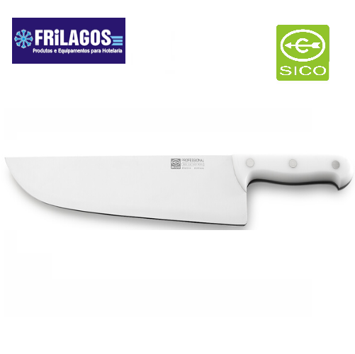 Faca Para Ossos 750 Gr 5Mm Cabo Branco 30 Cm (Sico)         