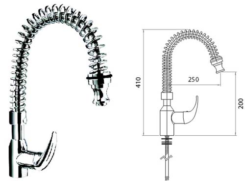 Misturadora Bancada Monofuro Cano Flex. Mola Rmt1           