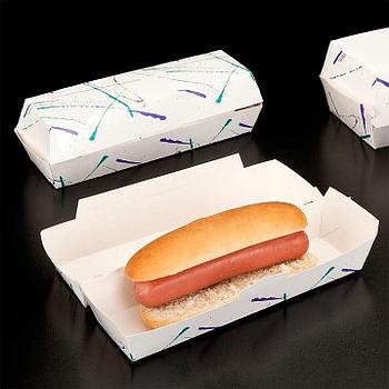 Concha P/ Hot Dog 23,5X9X6 Cm Cartao Branco 50 Unids.       