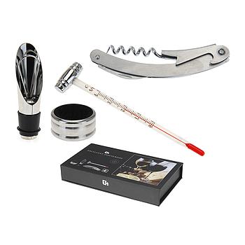 Kit Vinho C/Saca Rolhas-Colar- Termometro-Ponteira          