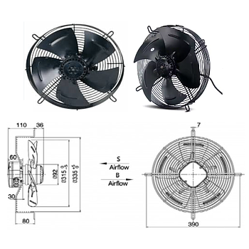 Motoventilador Ywf-4E-315-50-220 Succao                     