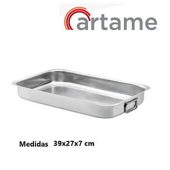 Tabuleiro Inox C/Asas 19940 39X27X7 Cm                      