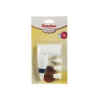 Saco De Pasteleiro C/4 Boquilhas 252400 Metaltex            