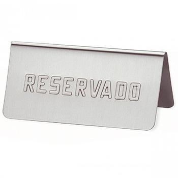 Placa Reservado Em Inox 12X5,4X5,9Cm                        