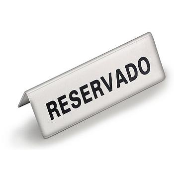 Placa Reservado Em Inox 12 X 4.5 Cm (Lz)                    