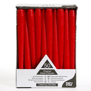 50 Velas Candelabro Diam.22Mm Alt.25Cm Vermelho             