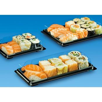 Embalagem Sushi  Base Pr+Tampa 194X138X55Mm 25Unid.         