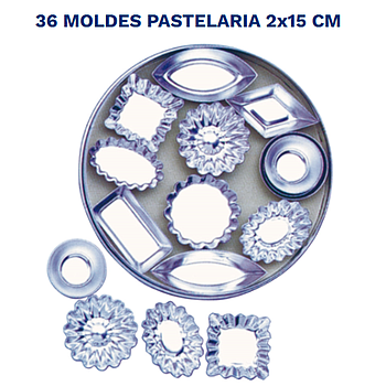 36 Moldes Pastelaria Mini Formas  (Gp)                      