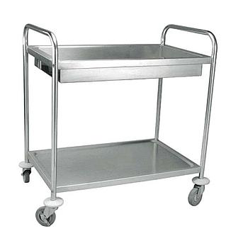 Carro Inox P/Recolha De Louça C/2 Prateleiras               