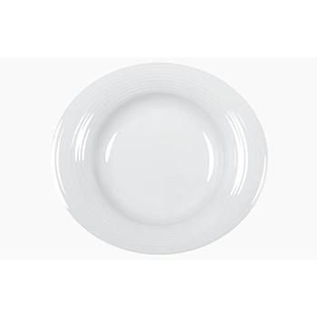 Prato Oval Fundo  30X26Cm Duo Branco Cv                     