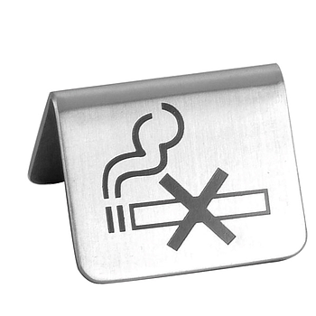 Placa Proibido Fumar Inox 5,3X5X3,5Cm                       