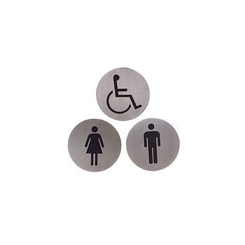 Placa Inox Wc Homens Diametro 7,5Cm                         