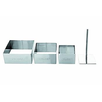 Conjunto De 3 Aros Inox Quadrados 6-8-10Cm Ibili            