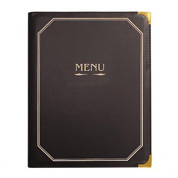 Porta Menus Com 8 Folhas A-4 25,5X33 Cm  Castanho Pvc Gp    