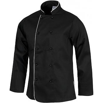 Jaleca Cozinheiro Cor Preta Friso Branco Nº48               