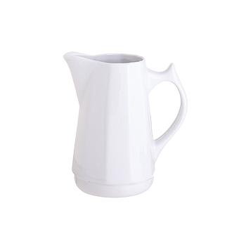 Jarro Em Porcelana Branca Facetado 0,95Lt                   