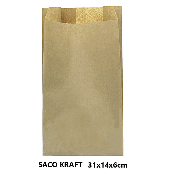 Saqueta Kraft Nº8   31X14+6Cm   (250 Unidades)              