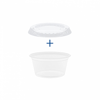 50 Taças Pequenas+50 Tampas Ø 4,5Cm Transp. Pp              