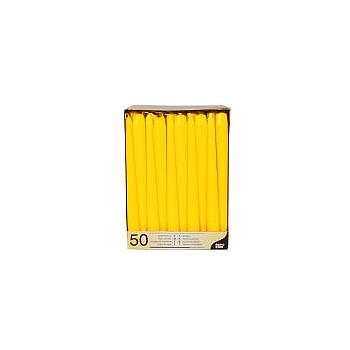 Vela Candelabro Diametro 2.2Cm 25Cm Amarelo 50 Uni.         