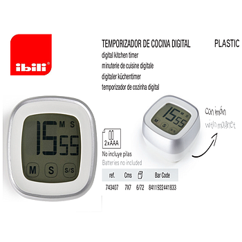 Temporizador De Cozinha Digital Magnetico Ibili             