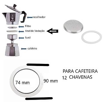Borracha De Vedacao Filtro Cafeteria 12 Chav. Italiana Pz   