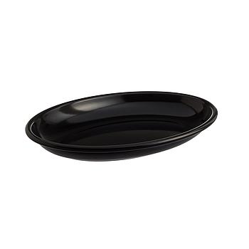 Prato Oval Melamina Preto 52X36X7Cm                         