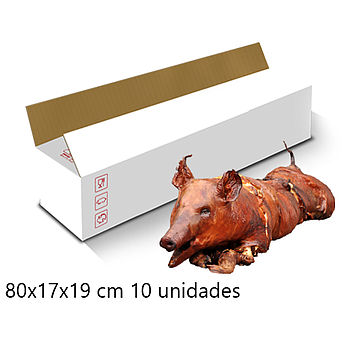 Caixa Alimentar Branca Cartão Microcanelado 80X21X19Cm 10Und