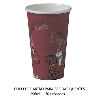 Copo De Cartão Para Bebidas Quentes 296Ml 50 Unid           