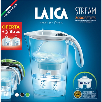 Kit Jarro Laica Stream 2,3L Branco+3 Filtros Bi-Flux        