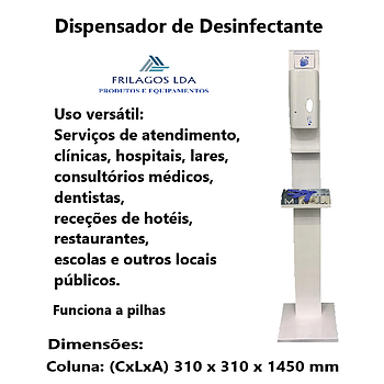 Coluna C/Dispensador Automatico D/Desinfectante 31X31X1450Mm