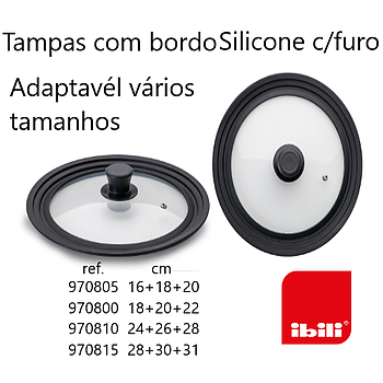 Tampa De Vidro Bordo Silicone P/Tamanho 18+20+22Cm Ibili    