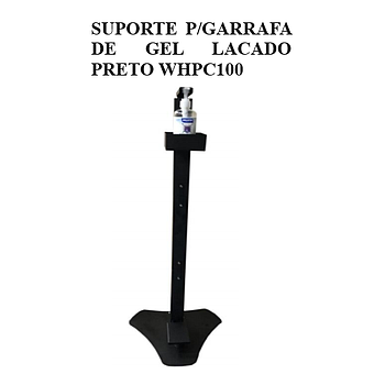 Suporte P/Doseador De Gel C/Pedal Preto Whpc100             