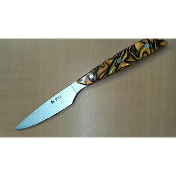 Faca Para Bife Serrilha Cabo Kiratina Laranja 11Cm Icel     