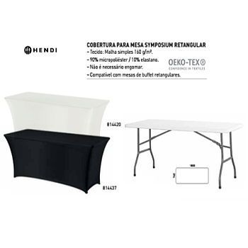 Cobertura Preta P/Mesa Retang. 1830X760X(H)730Mm Hendi      