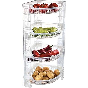 Fruteiro Plastico De Canto C/4 Prateleiras 41468            