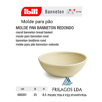 Molde Para Pão Bannetton Redondo Rattan 25X8,5Cm Ibili      