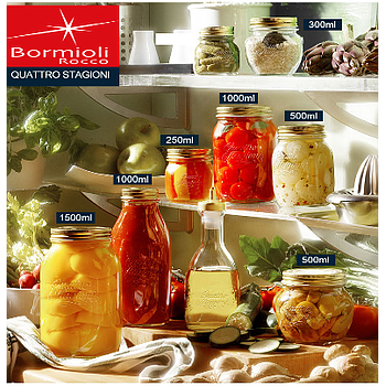 Frasco Vidro C/Tampa 1,5Lt  Quatro  Stagioni Bormioli       