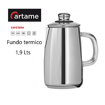 Cafeteira Inox C/Tampa 1,9 Lts Fundo Térmico 169/05 Artame  