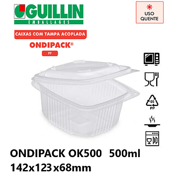 Embalagem C/Tampa P/Quentes 0,5Lt Ondipack 142X123X65Mm     