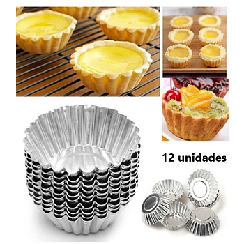 Forma P/Queques Aluminio Canelada 8Cm 12 Unidades           