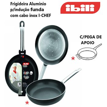 Frigideira Aluminio Cabo Inox P/Induç. 32X8,4Cm I-Chef Iblli