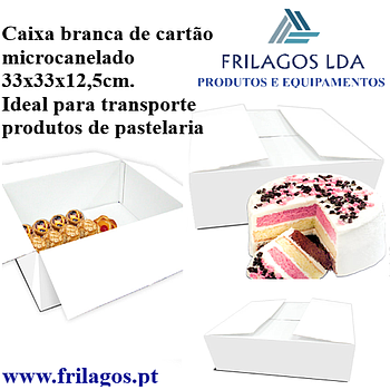 Caixa Branca Cartão Microcanelado 33X33X12,5Cm 25 Unid.     