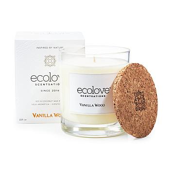 Vela Aromática Vanilla Wood 225Gr Ecolove                   