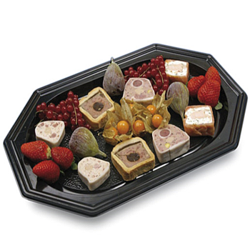 Catering Trays 55X36X3 Cm Preto Rpet 10 Unidades            