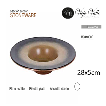 Prato Risotto Redondo Lava 28X5Cm Viejo Valle               