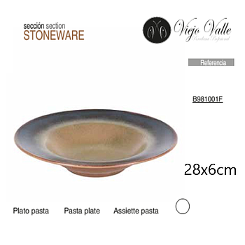 Prato Pasta Redondo Lava 28X6Cm Viejo Valle                 