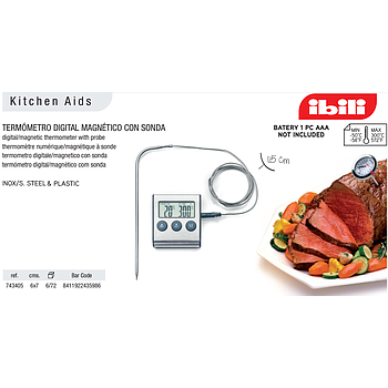 Termometro Digital Magnetico -50/300ºc C/Sonda Ibili        