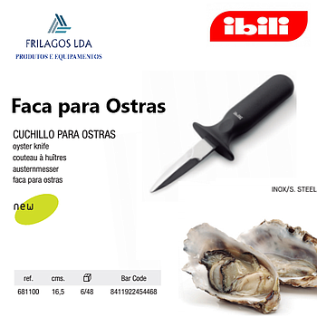 Faca Para Abrir Ostras 16Cm Inox  Ibili                     