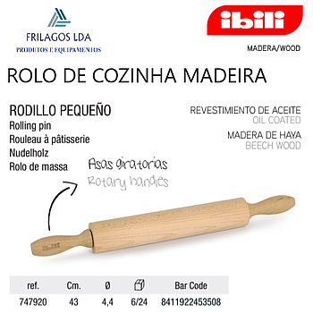 Rolo De Cozinha Madeira De Faia 43X4,4Cm Ibili              
